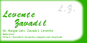 levente zavadil business card